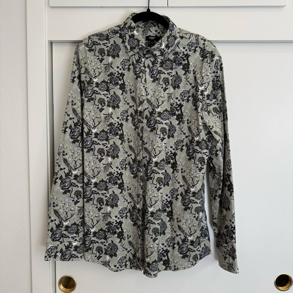 Express Men Floral Patterned Shirt
